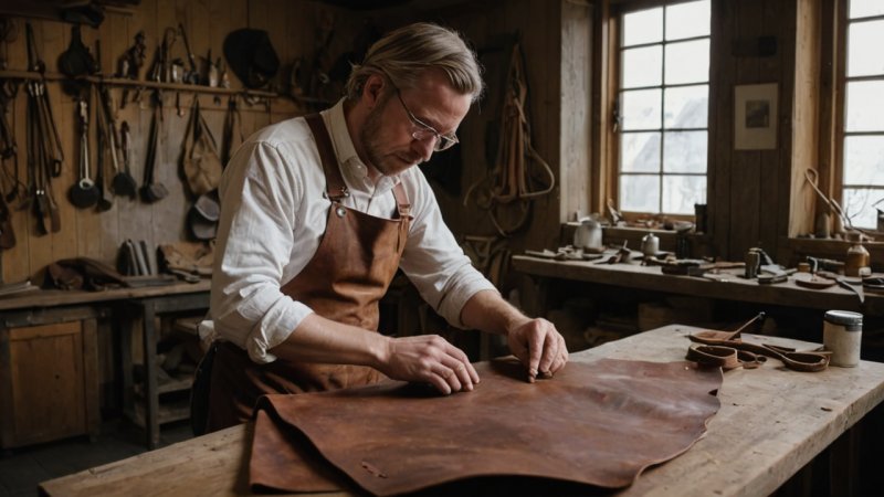 norsk lærproduksjon, lokale håndverkere, bærekraftige metoder, kulturell betydning, håndverk